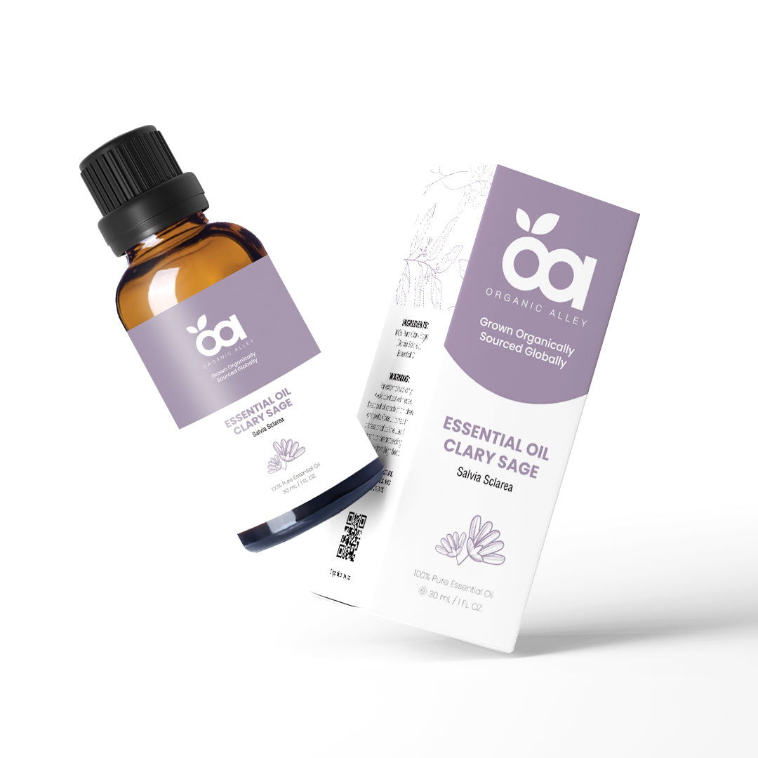 Clary Sage Essential Oil by Organic Alley (1 Fl Oz) | 100% Pure, Undiluted Salvia Sclarea Oil | Emotional Balance, Radiant Skin and Mental Clarity