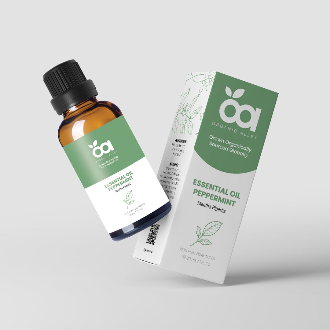 Peppermint Essential Oil by Organic Alley (1 Fl Oz) | Pure Mentha Piperita Oil | Fresh Minty Scent