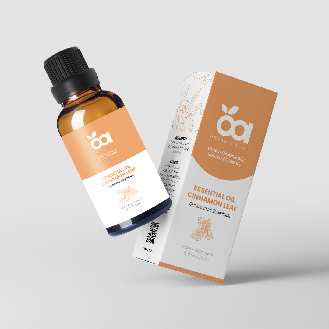 Cinnamon Leaf Essential Oil by Organic Alley (1 Fl Oz) | 100% Pure & Natural Cinnamomum Verum | Perfect for Aromatherapy & Home Fragrance