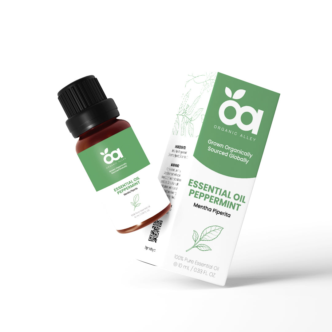 Peppermint Essential Oil by Organic Alley (10 mL) | 100% Pure Mentha Piperita Oil for Aromatherapy, Relaxation | Fresh Minty Scent