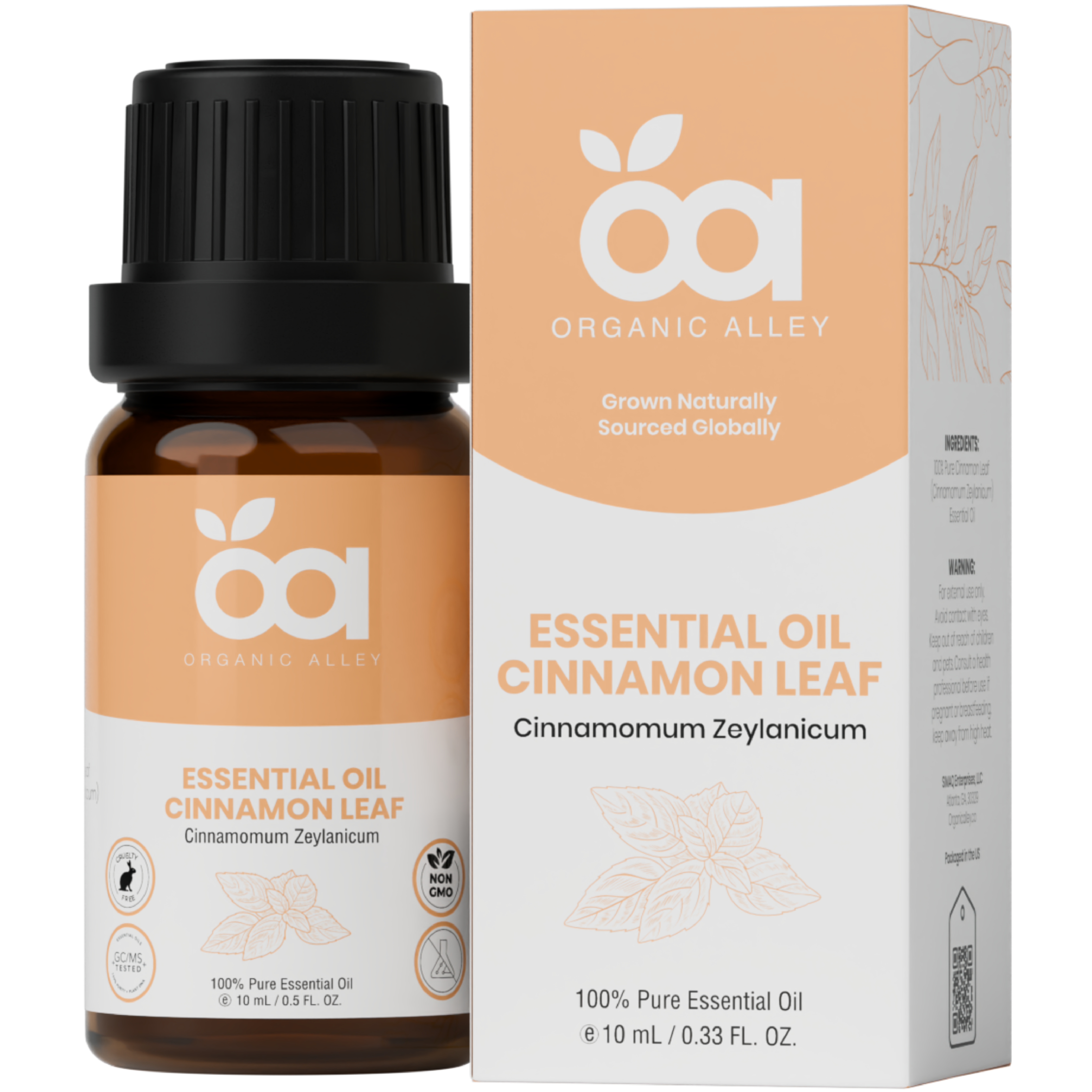 Cinnamon Leaf Essential Oil by Organic Alley (10 mL) | Pure Cinnamomum Verum | Aromatherapy & Home Fragrance