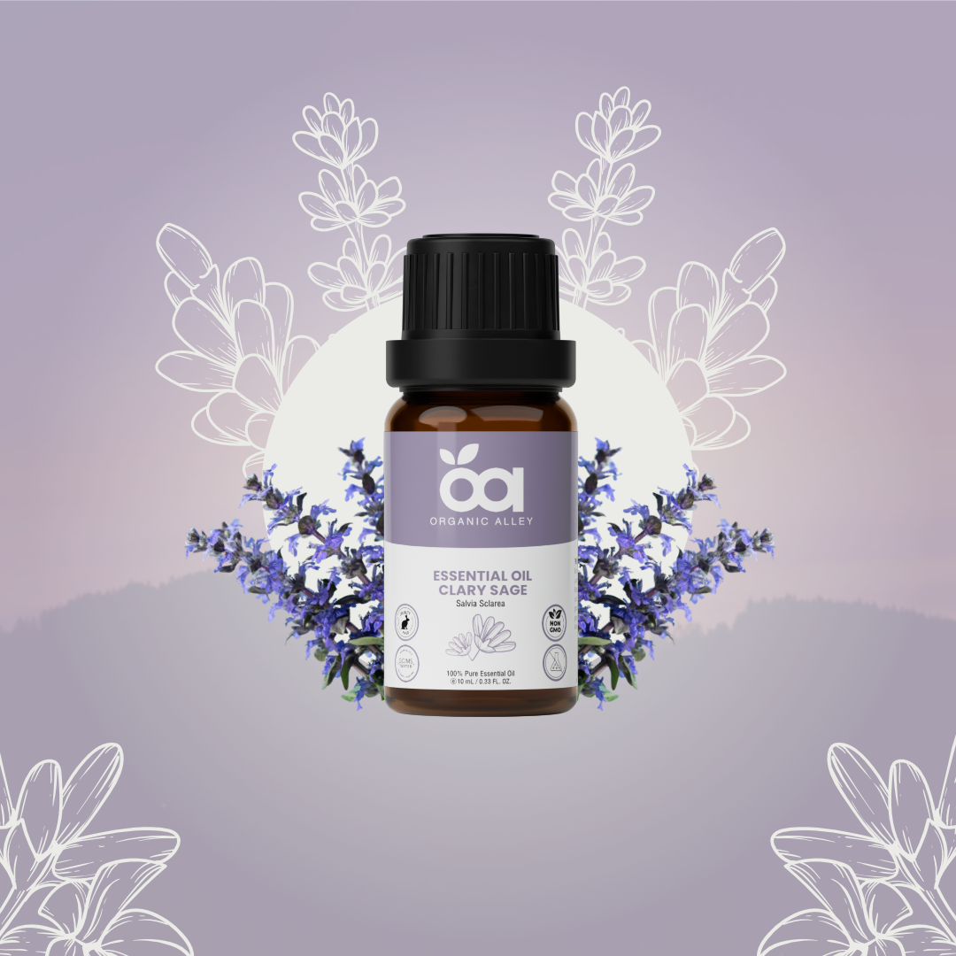 Clary Sage by Organic Alley (0.33 Fl Oz) | 100% Pure, Undiluted Salvia Sclarea