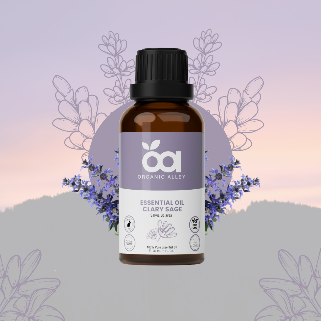 Clary Sage Essential Oil by Organic Alley (1 Fl Oz) | 100% Pure, Undiluted Salvia Sclarea Oil | Emotional Balance, Radiant Skin and Mental Clarity