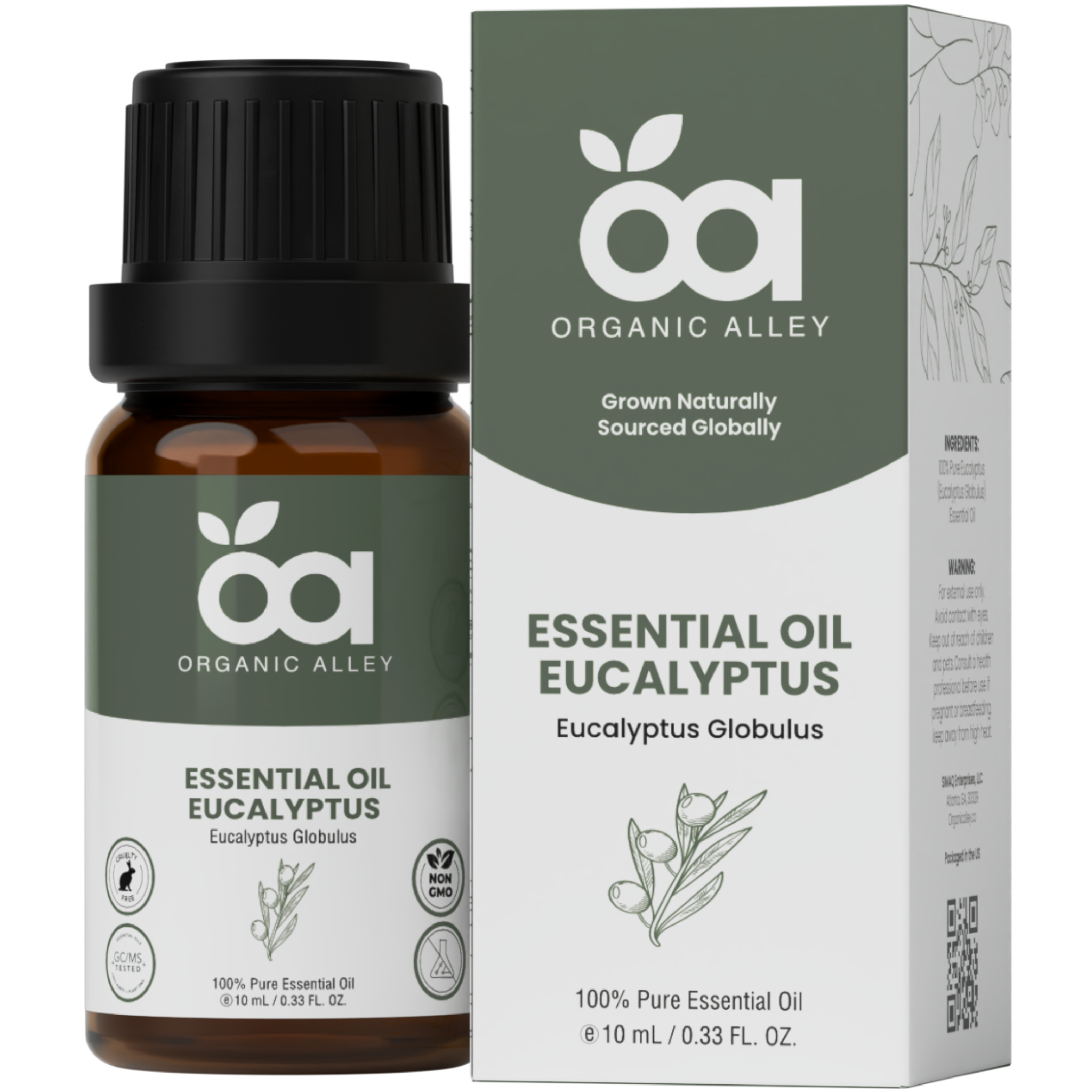 Eucalyptus Essential Oil by Organic Alley (0.33 Fl Oz) | Breathe Easy & Refresh Your Senses with Eucalyptus Globulus | Natural Well-Being