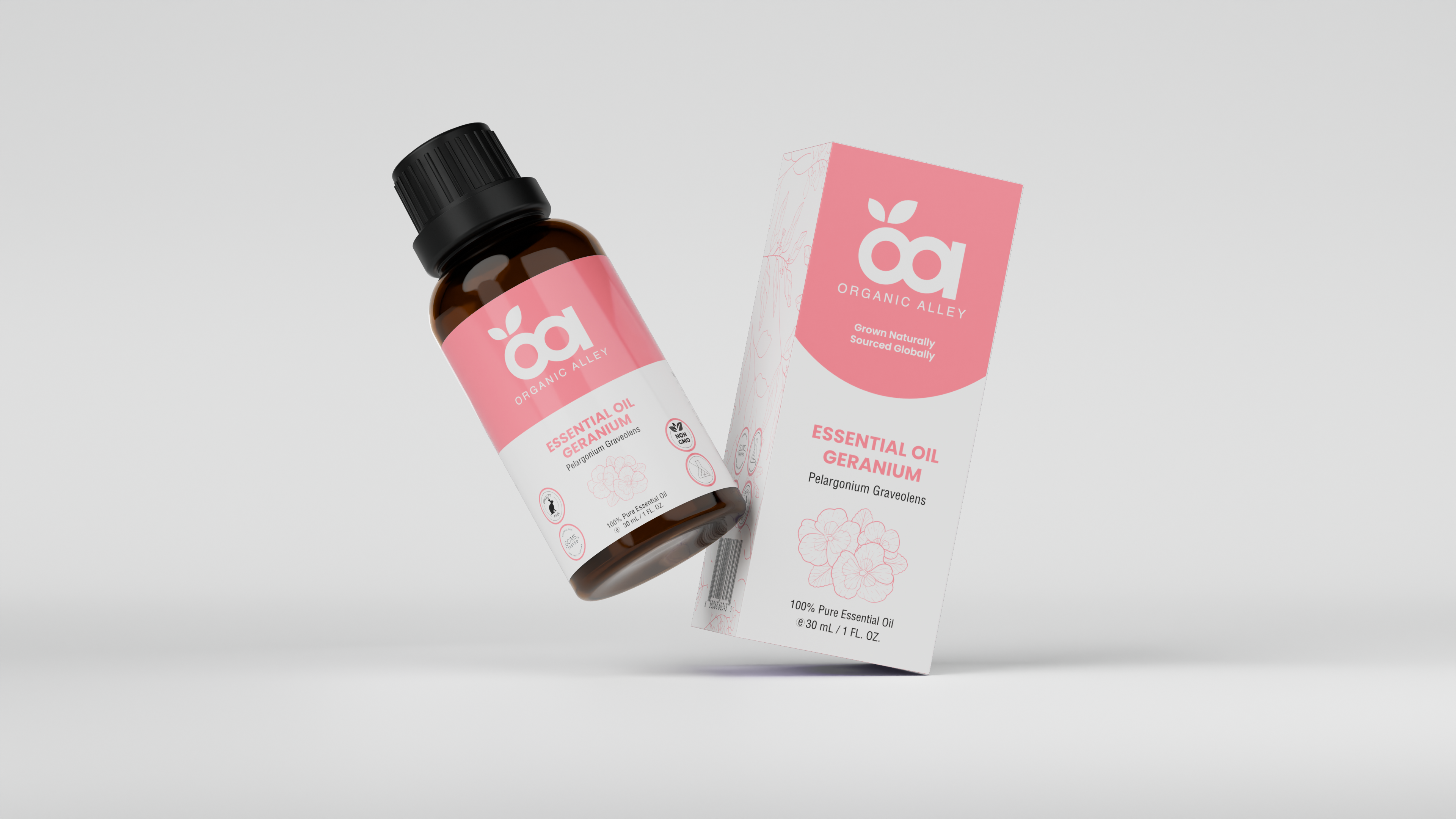 Egyptian Geranium Essential Oil by Organic Alley (1 Fl Oz) | 100% Pure, Undiluted Pelargonium Graveolens | Use for Hormonal Balance, Skin & Scent