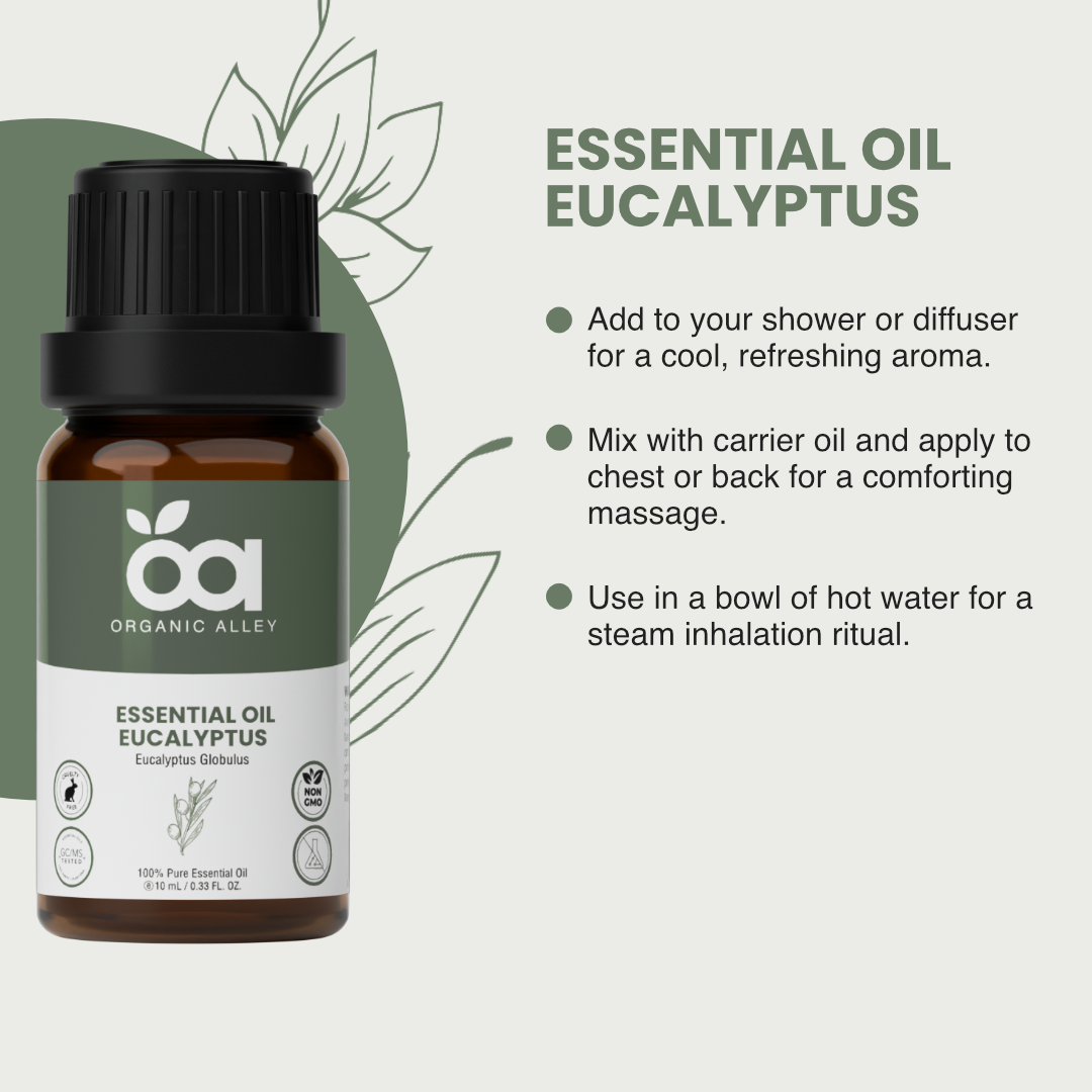 Eucalyptus Essential Oil by Organic Alley (0.33 Fl Oz) | Breathe Easy & Refresh Your Senses with Eucalyptus Globulus | Natural Well-Being