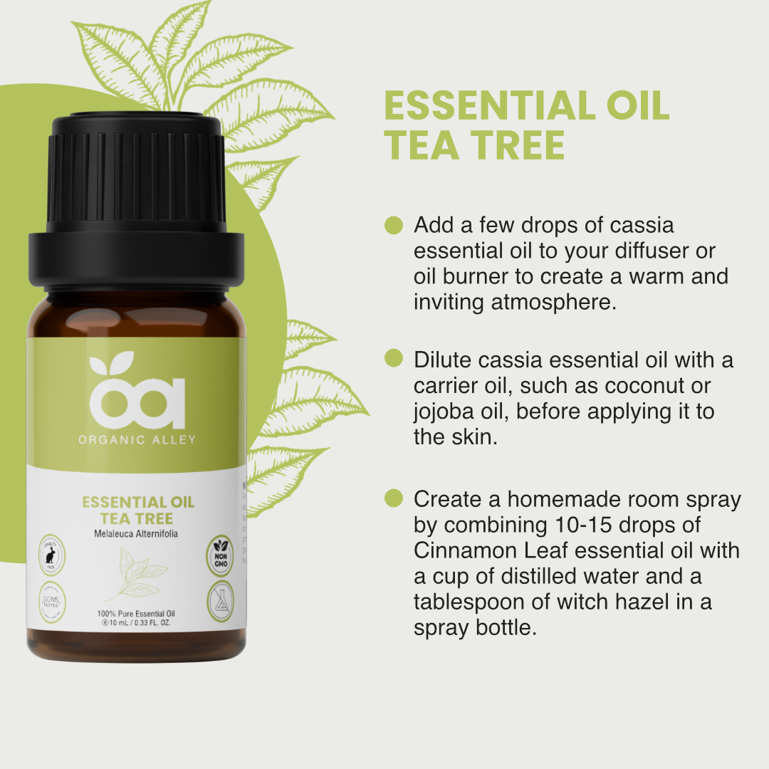 Tea Tree by Organic Alley (10 mL) | 100% Pure & Natural Melaleuca Alternifolia Essential Oil