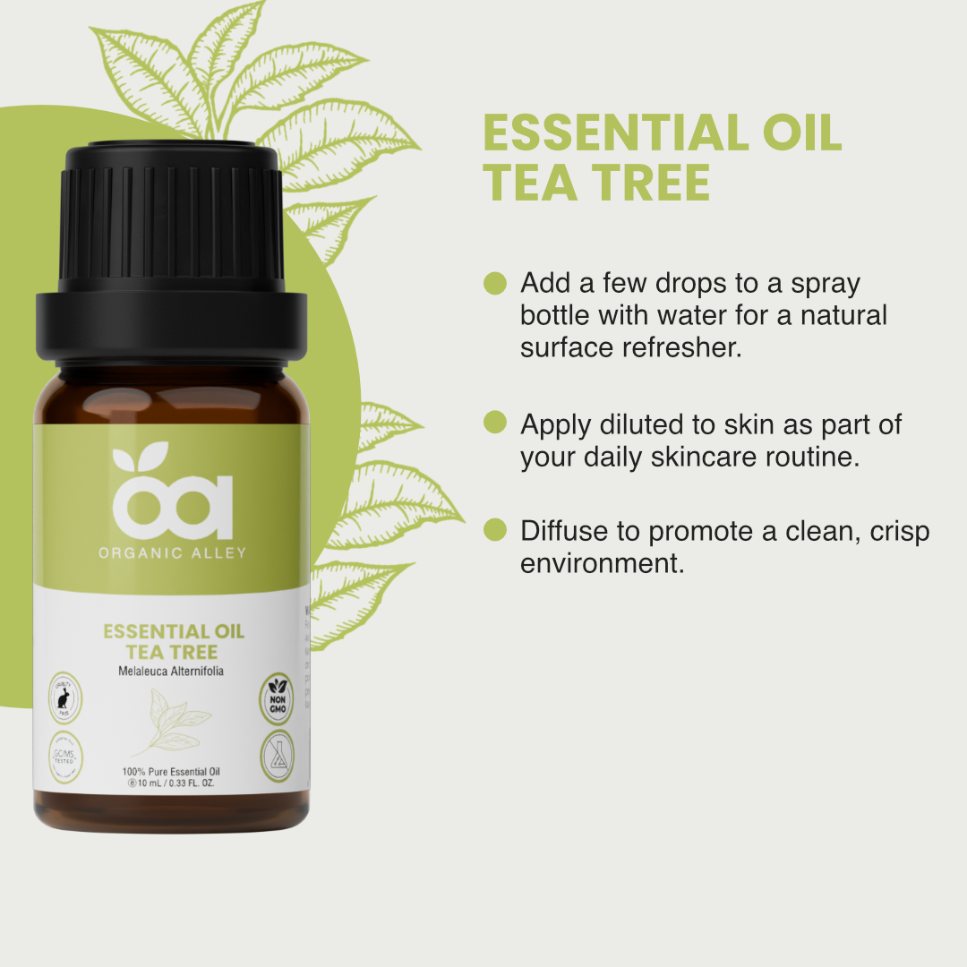 Tea Tree by Organic Alley (10 mL) | 100% Pure & Natural Melaleuca Alternifolia Essential Oil
