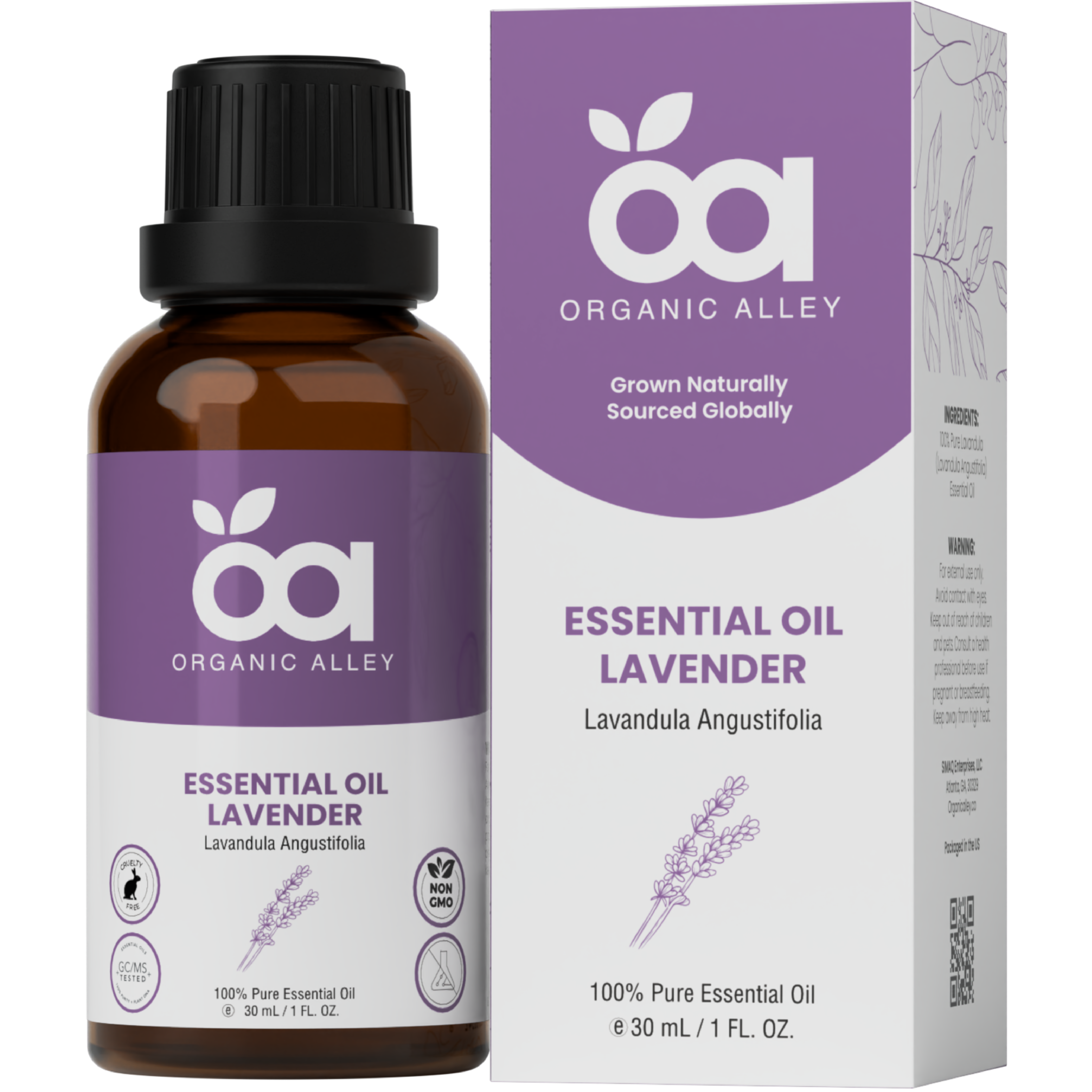 Seven Souls Group Lavender Organic Essential Oil – 8oz Bulk, USA Made, Glass Bottle