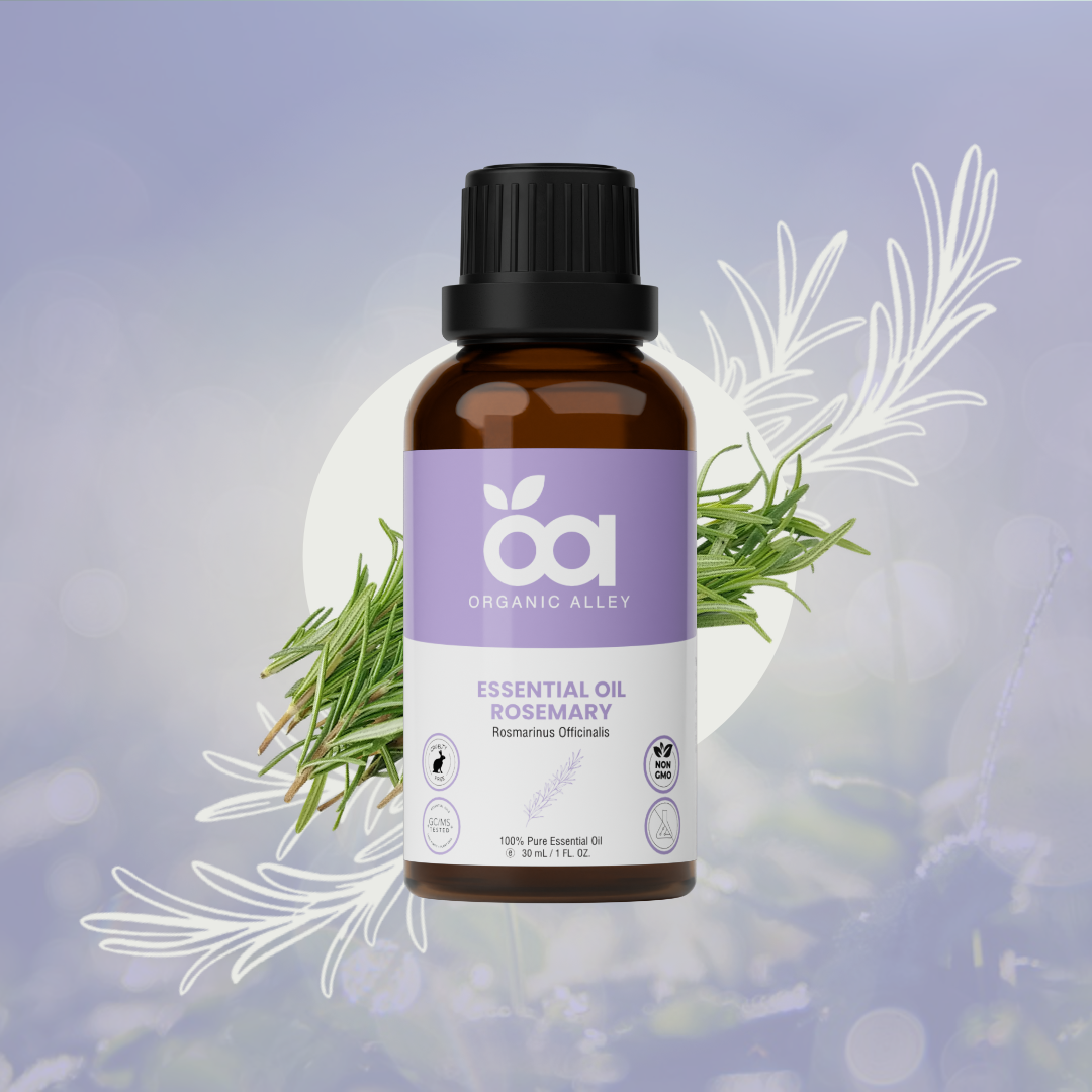 Rosemary Essential Oil by Organic Alley (1 Fl Oz) | 100% Pure Rosmarinus Officinalis Oil for for Hair, Skin & Clarity