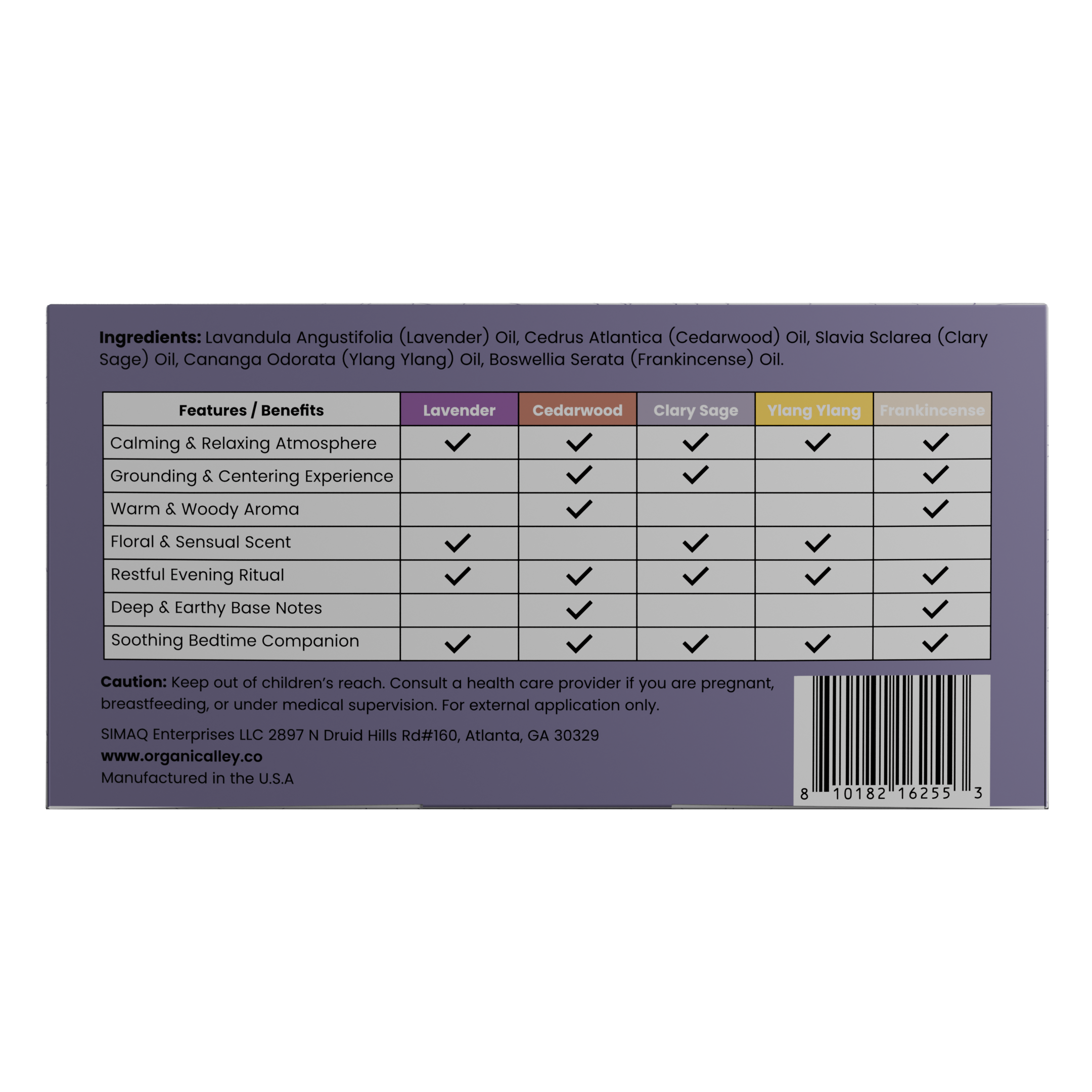 Slumber Alley Essential Oil Set – Lavender, Cedarwood, Clary Sage, Ylang Ylang, Frankincense - Premium Aromatherapy Gift Set